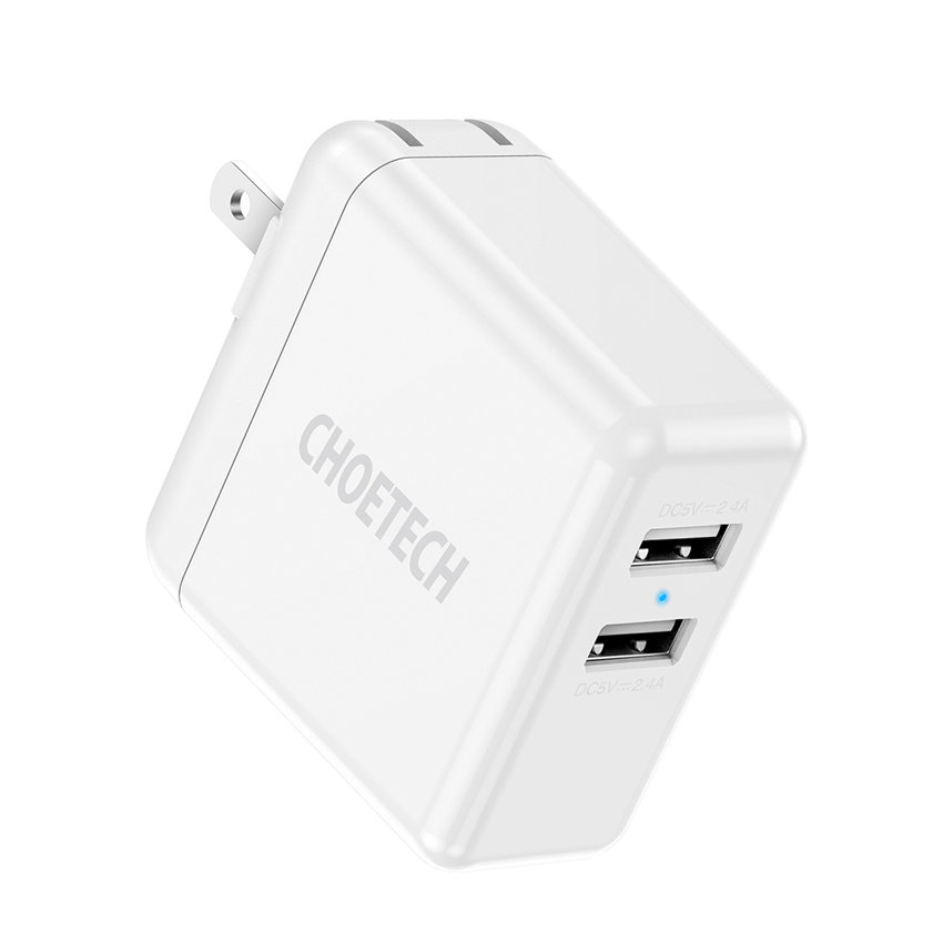 CHOETECH Q3007 24W USB-A Wall Fast Charging For 7/7 Plus/6S/6S Plus/6 Plus/6/SE (2020)/ 11/ 11Pro/11ProMax/XsMax,/XR/ XS/X/8/8 Plus/ AirPods/Ipad///HTC/Huawei/Moto/xiao MI and More