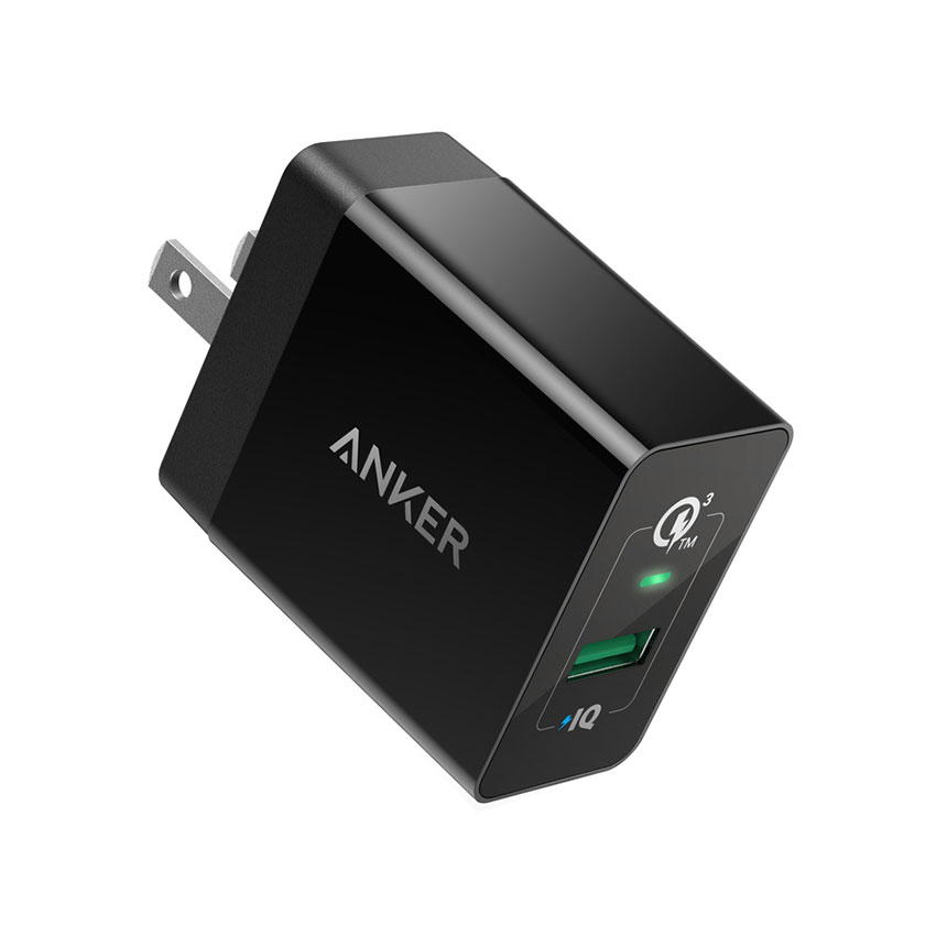 ANKER A2013 Quick Charge 3.0 18W 3Amp USB Wall Charger Fast Charging For 7/7 Plus/6S/6S Plus/6 Plus/6/SE (2020)/ 11/ 11Pro/11ProMax/XsMax,/XR/ XS/X/8/8 Plus/ AirPods/Ipad///HTC/Huawei/Moto/xiao MI and More