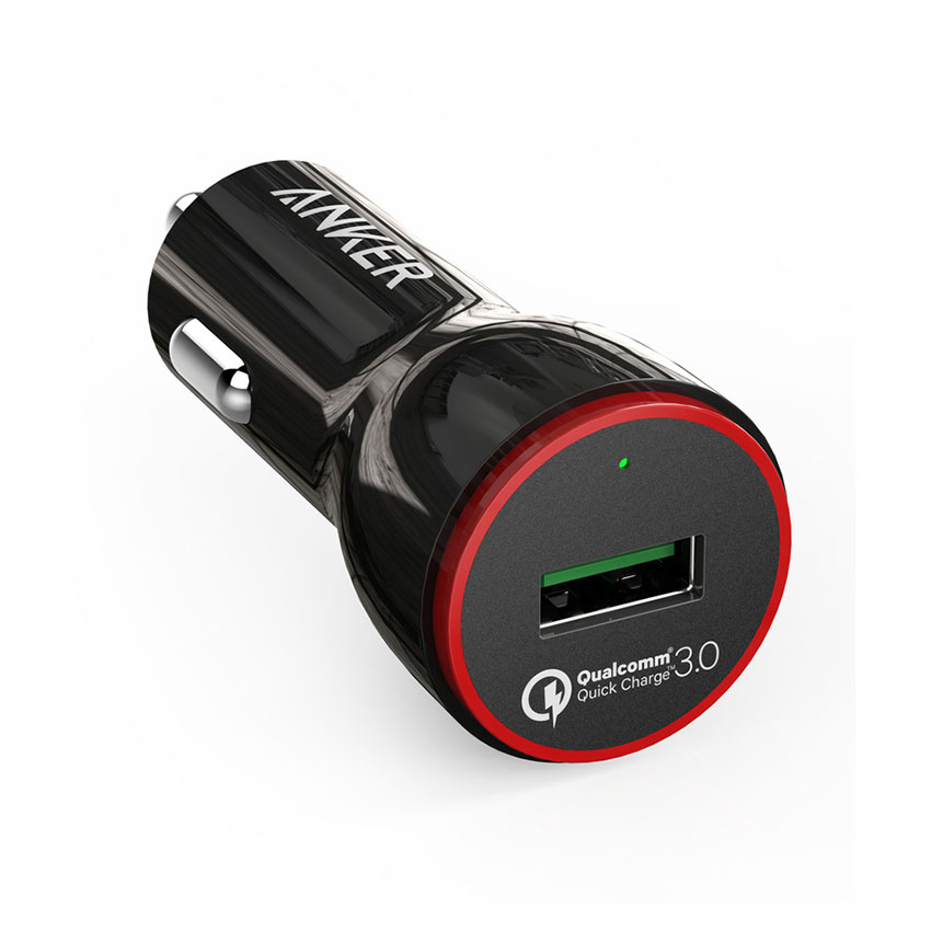 ANKER A2210 Quick Charge 3.0 24W USB Car Charge Fast Charging For 7/7 Plus/6S/6S Plus/6 Plus/6/SE (2020)/ 11/ 11Pro/11ProMax/XsMax,/XR/ XS/X/8/8 Plus/ AirPods/Ipad///HTC/Huawei/Moto/xiao MI and More