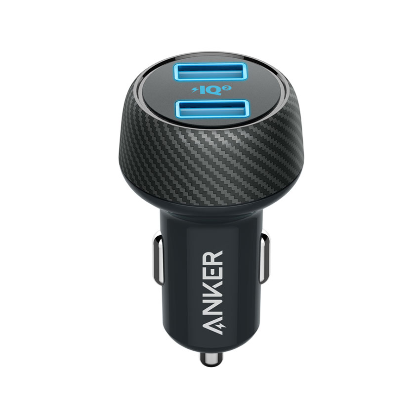ANKER A2225 30W Dual USB Car Adapter PowerDrive Speed 2 Fast Charging For 7/7 Plus/6S/6S Plus/6 Plus/6/SE (2020)/ 11/ 11Pro/11ProMax/XsMax,/XR/ XS/X/8/8 Plus/ AirPods/Ipad///HTC/Huawei/Moto/xiao MI and More